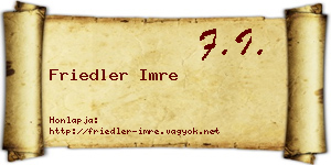Friedler Imre névjegykártya