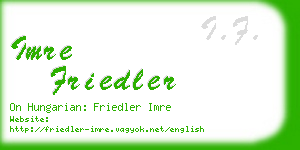 imre friedler business card